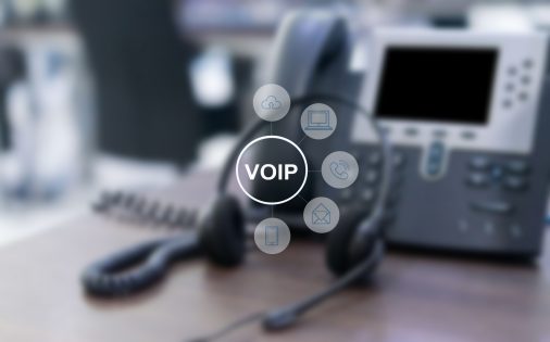 VOIP and telecommunication concept,IP Phone connecting to other VOIP device